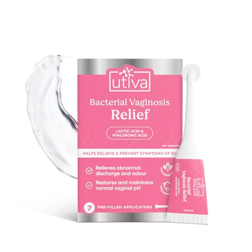 Utiva Bacterial Vaginosis Relief - 7-Prefilled Vaginal Applicators to Maintain Natural Acidity, Increase Vaginal Moisture & Ease Dryness