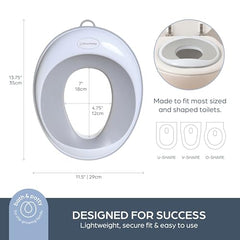 Dreambaby EZY-Potty Toilet Seat Topper - Toddler Potty Training Toilet Seat Attachment - Non-Slip and Great for Travel, Grey