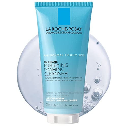 La Roche-Posay Toleriane Purifying Foaming Facial Cleanser, Oil Free Face Wash for Oily Skin and for Sensitive Skin with Niacinamide, Pore Cleanser Won’t Dry Out Skin, Unscented