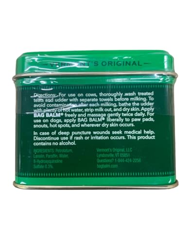 Vermont's Original Bag Balm | Moisturizing for Dry Skin, Chapped Lips, Cracked Heels, Dog Paw Pads + More. 118 ml (4 oz) Tin (1)