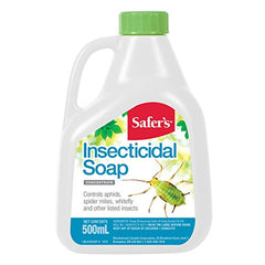 Safer's 01-2022CAN Insecticidal Soap 500ml Concentrate Insect Killer - Kills Aphids, Mealybugs, Spider Mites, Whitefly, Soft Brown Scale, Psyllids, Rose Or Pear Slugs, Earwigs, and Elm Leafminer