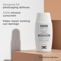 ISDIN Eryfotona Ageless Sunscreen Zinc Oxide and 100% Mineral Tinted Sunscreen SPF 50+