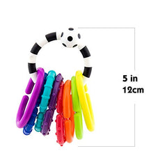 Sassy Ring O’ Links | Textured Developmental Sensory Toy | High Contrast Multicolored 9 Piece Set | For Ages Newborn and Up