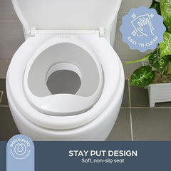 Dreambaby EZY-Potty Toilet Seat Topper - Toddler Potty Training Toilet Seat Attachment - Non-Slip and Great for Travel, Grey