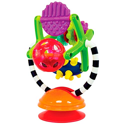 Sassy Teethe & Twirl Sensation Station - 2-in-1 Suction Cup High Chair Toy - Developmental Tray Toy for Early Learning - for Ages 6 Months and Up