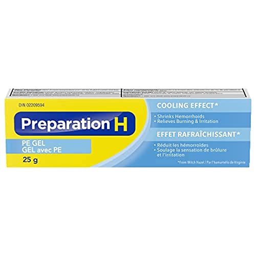 Preparation H Cooling Hemorrhoid Relief PE Gel with Phenylephrine and Witch Hazel, 25g Tube