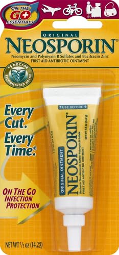 Neosporin Original First Aid Antibiotic Ointment with Bacitracin Zinc For Infection Protection, Wound Care Treatment & Scar Appearance Minimizer for Minor Cuts, Scrapes and Burns,.5 oz