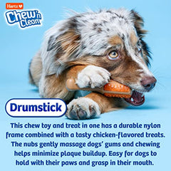 Hartz Chew ‘n Clean Chew Toy and Treat in One Chicken Flavored Drumstick Dog Toy, Small