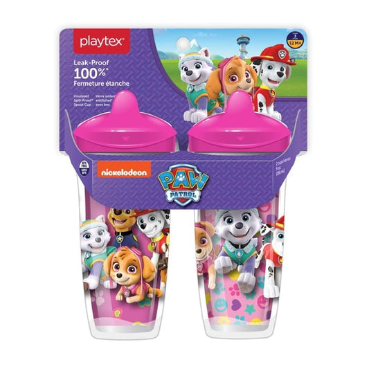 Playtex Baby Sipsters Stage 3 PAW Patrol Sippy Cups, Spill-Proof, Leak-Proof, Insulated - Pink, 9 Oz, 2 Count