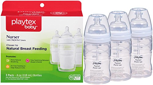 Playtex BPA Free Premium Nurser Bottles with Drop in Liners, 3 Count