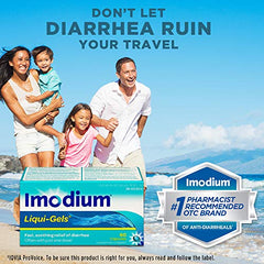 Imodium Liqui-Gels - Fast Relief of Diarrhea - Loperamide Hydrochloride - Antidiarrheal - 60 Liquid Capsules, 2mg