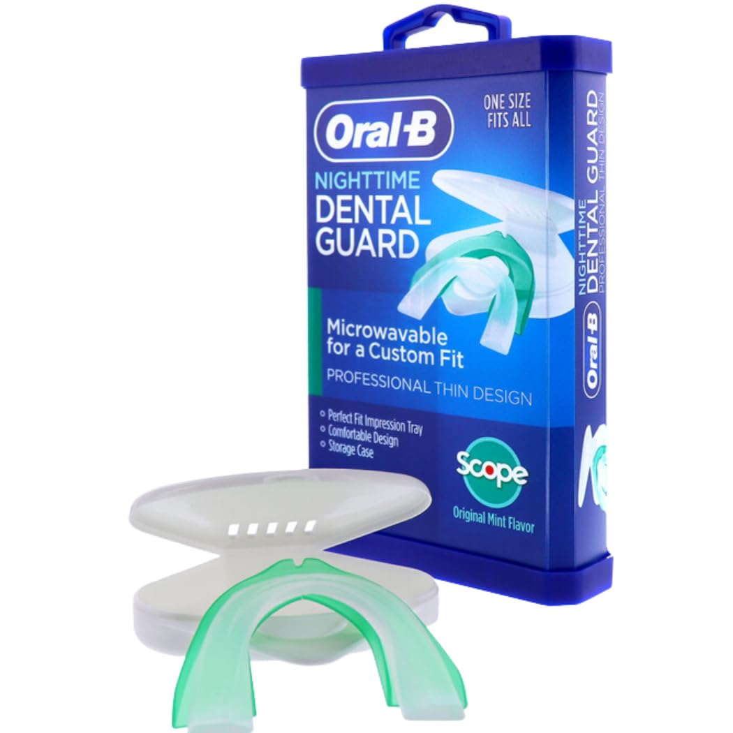 Oral-B Nighttime Dental Guard, Less Than 3-Minutes for Custom Teeth Grinding Protection with Scope Mint Flavor