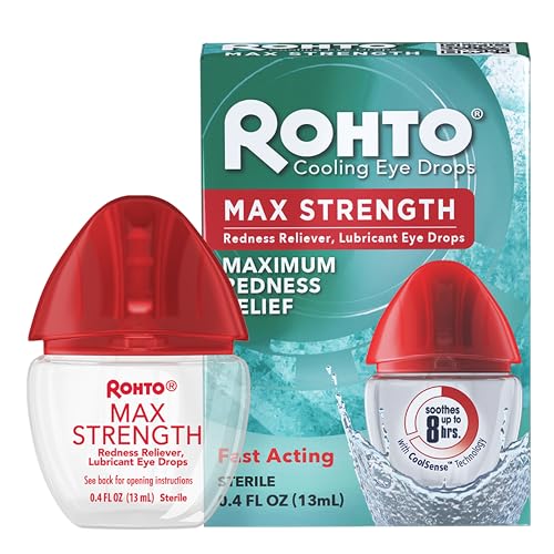 Rohto Max Strength Eye Drops – Lubricating and Cooling relief for Redness and Dry Eyes