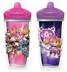 Playtex Baby Sipsters Stage 3 PAW Patrol Spout Cups, Spill-Proof, Leak-Proof, Break-Proof - Pink & Purple, 9 Oz, 2 Count