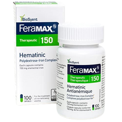 FeraMAX Pd Therapeutic 150 Iron Supplement - Once Daily High Dose Iron Supplement No.1 Recommended Treatment for Iron Deficiency Anemia - 150mg of Elemental Iron per Capsule, 100 Capsules