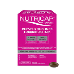 Nutricap Luxurious Hair - Patented Keratin - Shine & Hair Growth - Keratin, Zinc, Vitamins - 60 capsules -1 Month Treatment