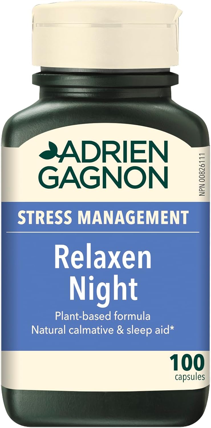 Adrien Gagnon - Relaxen Night Sleep Aid with Valerian Root, Passionflower, and Hops, Natural Calm Sleep and Relaxation, 100 Capsules