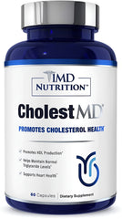 1MD Nutrition CholestMD Supports Healthy Cholesterol Levels Already in Normal Range, Promote Healthy Heart - Cholesterol Supplement w/ Olive Leaf Extract, Citrus Bergamot, Niacin, Garlic- 60 Capsules