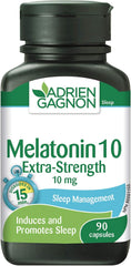 Adrien Gagnon - Melatonin 10 mg, Extra-Strength for Faster and Deeper Sleep, 90 Quick-Dissolve Capsules