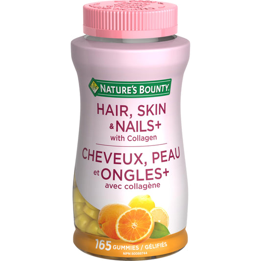 Nature's Bounty Hair Skin And Nails, Contains Biotin And Collagen, Helps Maintain Health Of Normal Hair And Skin, 165 Gummies