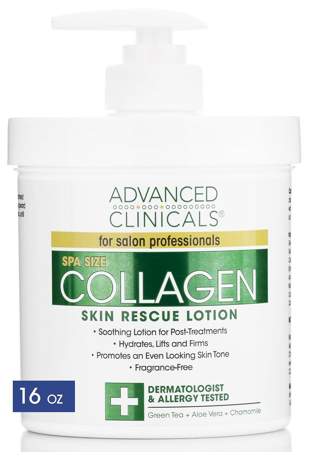 Advanced Clinicals Collagen Lotion Dry Skin Rescue Face & Body Moisturizing Skin Care Cream For Lifting, Firming, & Tightening Skin. Anti Aging Skincare Moisturizer Helps Hydrate Skin, Large 16 Ounce