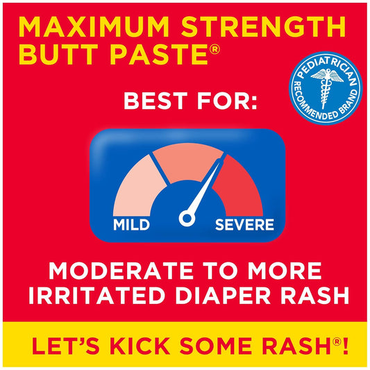 Boudreaux's Butt Paste Maximum Strength Diaper Rash Cream, Ointment for Baby, 4 oz Tube