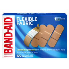 Band-Aid Brand Flexible Fabric Adhesive Bandages for Wound Care and First Aid, All One Size, 100 Count