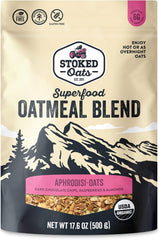 Stoked Oats Blend - High Protein, Low Sugar Breakfast - Gluten Free, High Fiber, Non GMO Oatmeal - Perfect for overnight oats 8 x 500g