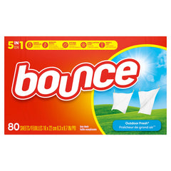 bounce Fabric Softener Dryer Sheets, Outdoor Fresh Scent, 80 Count - Packaging May Vary