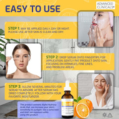 Advanced Clinicals Vitamin C Facial Serum Skin Care Anti-Aging Moisturizer Potent Vitamin C Face Lotion For Dry Skin, Age Spots, Wrinkle Repair, & Uneven Skin Tone, 1.75 Fl Oz (Pack of 1)