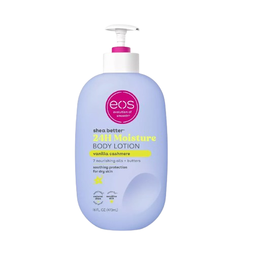 eos Shea Butter Body Lotion- Vanilla Cashmere, 24-Hour Moisture Skin Care, Lightweight & Non-Greasy, Made with Natural Shea, Vegan, 16 fl oz