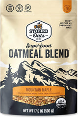 Stoked Oats Blend - High Protein, Low Sugar Breakfast - Gluten Free, High Fiber, Non GMO Oatmeal - Perfect for overnight oats 8 x 500g