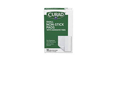 Curad Non-Stick Pads, 2 Inches X 3 Inches with Adhesive Tabs, 10 Count