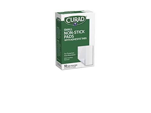 Curad Non-Stick Pads, 2 Inches X 3 Inches with Adhesive Tabs, 10 Count