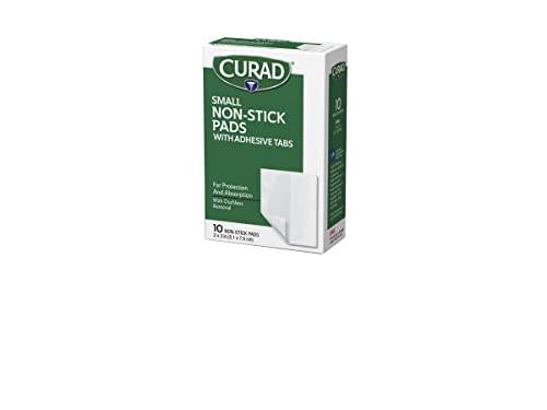 Curad Non-Stick Pads, 2 Inches X 3 Inches with Adhesive Tabs, 10 Count