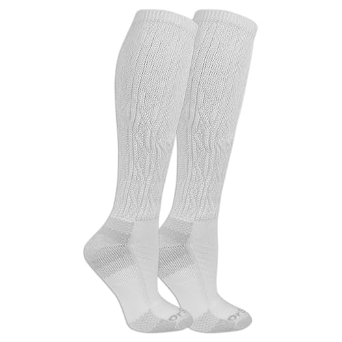 Dr. Scholl's Women's Advanced Relief Blisterguard Socks - 2 & 3 Pair Packs - Non-Binding Cushioned Moisture Management, White - Knee High (2 Pairs), 4-10