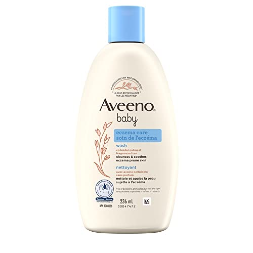 Aveeno Baby Eczema Care Wash for cleanses & soothes eczema prone skin, Colloidal Oatmeal - Fragrance Free, 236mL