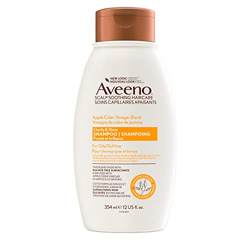 Aveeno Apple Cider Vinegar Clarifying Shampoo, Shine Enhancing, 354 milliliters, Packaging may vary