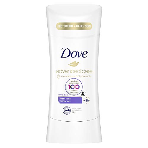 Dove Advanced Care Invisible Antiperspirant Stick Deodorant for Women, Sheer Fresh Formulated to leave no White Marks on 100 colors 74 g