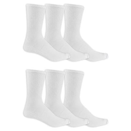 Dr. Scholl's Men's Diabetes and Circulatory Crew Socks, White, Shoe Size: 13-15