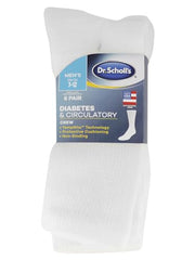 Dr. Scholl's Unisex Men's and Women's Diabetes & Circulator Socks - 1 Pair Pack - Unisex Non-Binding Moisture Management, White, 7-12