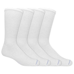 Dr. Scholl's Men's Diabetes & Circulator Socks-4 & 6 Pair Packs-Non-Binding Moisture Management, White - Crew (4 Pairs), 13-15