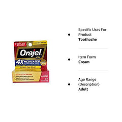 Orajel Maximum Strength Nighttime Toothache Pain Relief Cream - 0.25 Oz