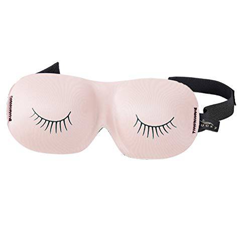 Bucky Ultralight Collection, Contoured Travel and Sleep Eye Mask, Strawberry Eyelash, One Size