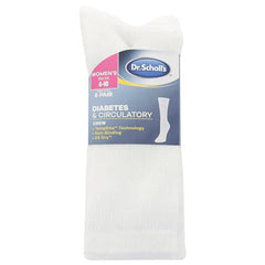 Dr. Scholl's Women's Diabetes & Circulator Socks - 4 & 6 Pair Packs - Non-Binding Comfort and Moisture Management, White 2, 4-10