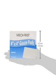 Medique Products 62012 Sterile Gauze Pads, 4-Inch By 4-Inch, 10 Per Box, White