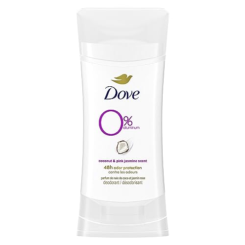 Dove 0% Aluminum Deodorant Stick for Women in Coconut & Pink Jasmine Scent Aluminum Free Deodorant with 48h Odour Protection and 1/4 Moisturizers 74 g