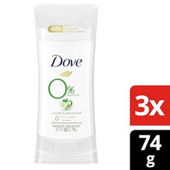 Dove 0% Aluminum Déodorant for smooth underarms Cucumber & Green Tea cruelty-free 74 g