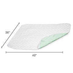 DMI 4-Ply Quilted Reusable Bed Draw Sheet Transfer Sheet Incontinence Pad, 36 x 40 Inches, Green