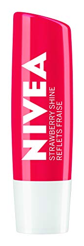 NIVEA Strawberry Shine Lip Balm (2x4.8g) | Shimmery Red Tinted Lip Care, 24H Hydration